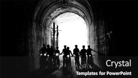  Presentation with biking - Presentation enhanced with group-of-people-bikers-biking background and a dark gray colored foreground