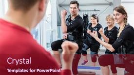  Presentation with ems - Slides featuring group-of-people-having-ems background and a crimson colored foreground