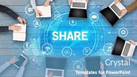  Presentation with meeting - Beautiful PPT layouts featuring group-of-people-having backdrop and a teal colored foreground