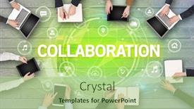  Presentation with collaboration - Cool new theme with group-of-people-having backdrop and a mint green colored foreground