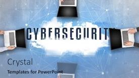  Presentation with web security - Audience pleasing presentation theme consisting of group-of-people-having backdrop and a light blue colored foreground