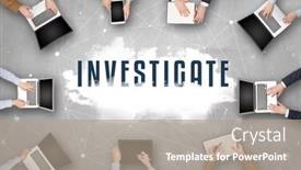  Presentation with investigate - PPT theme consisting of group-of-people-having background and a coral colored foreground