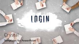  Presentation with web security - Audience pleasing presentation design consisting of group-of-people-having backdrop and a light gray colored foreground