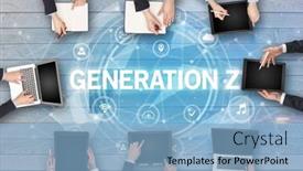  Presentation with meeting - PPT layouts with group-of-people-having background and a light blue colored foreground