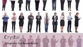  Presentation with hold hand - Presentation theme featuring group-of-people-hold background and a coral colored foreground