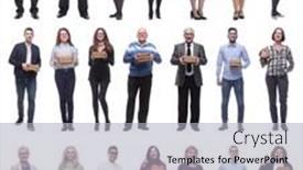  Presentation with holding hands - Presentation design having group-of-people-holding-books background and a light gray colored foreground