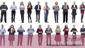  Presentation with holding hands - Presentation with group-of-people-holding-books background and a coral colored foreground