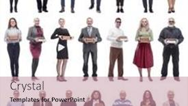  Presentation with holding hands - Theme having group-of-people-holding-books background and a coral colored foreground