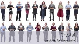  Presentation with hands holding - Presentation theme featuring group-of-people-holding-books background and a light gray colored foreground