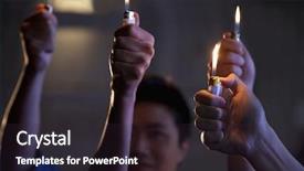  Presentation with cigarette - Slide deck with people holding cigarette lighter background and a wine colored foreground