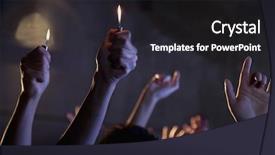  Presentation with concert - Cool new PPT layouts with people holding cigarette lighter backdrop and a dark gray colored foreground