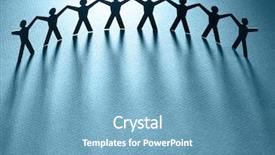  Presentation with chain - PPT layouts consisting of group of people holding hands background and a teal colored foreground