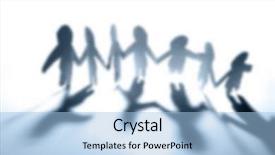  Presentation with focus group - PPT layouts having group of people holding hands out of focus background and a light blue colored foreground