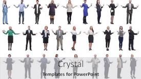  Presentation with tablet - Theme with group-of-people-holding-tablet background and a light gray colored foreground