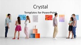  Presentation with art gallery - Audience pleasing slides consisting of group of people in art backdrop and a white colored foreground