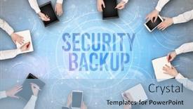  Presentation with web security - Presentation design featuring group-of-people-in-front background and a light blue colored foreground