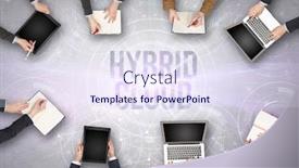  Presentation with cloud security - Colorful theme enhanced with group-of-people-in-front backdrop and a sky blue colored foreground