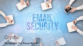  Presentation with web security - PPT theme having group-of-people-in-front background and a light blue colored foreground