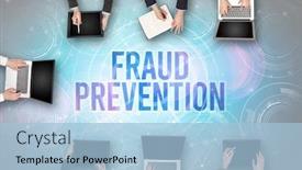  Presentation with fraud prevention - Presentation theme enhanced with group-of-people-in-front background and a light blue colored foreground