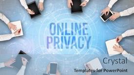  Presentation with web security - Beautiful presentation theme featuring group-of-people-in-front backdrop and a light blue colored foreground