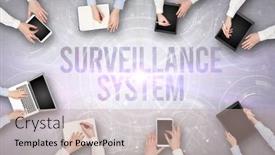  Presentation with web security - Presentation theme with group-of-people-in-front background and a mint green colored foreground