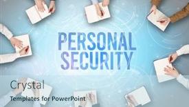  Presentation with web security - Audience pleasing theme consisting of group-of-people-in-front backdrop and a sky blue colored foreground