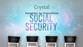  Presentation with social security - PPT layouts with group-of-people-in-front background and a light blue colored foreground