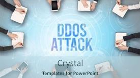  Presentation with security - Presentation theme enhanced with group-of-people-in-front background and a sky blue colored foreground