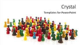  Presentation with abstract - Presentation enhanced with group of people in many background and a white colored foreground