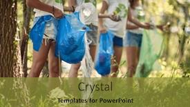  Presentation with garbage - Presentation theme having group-of-people-in-nature background and a gold colored foreground