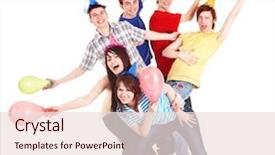  Presentation with group of people praying to god - Colorful presentation theme enhanced with pati - group of people in party backdrop and a lemonade colored foreground