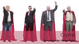  Presentation with people - PPT theme featuring group-of-people-in-red background and a red colored foreground