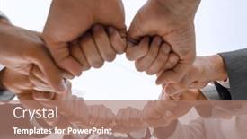  Presentation with group - Colorful presentation enhanced with group-of-people-joined backdrop and a coral colored foreground