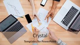  Presentation with decision making - Theme with group of people making decision background and a coral colored foreground