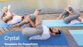  Presentation with sport and health - Amazing slides having group of people making supine backdrop and a  colored foreground