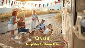  Presentation with people enjoying - Theme featuring group-of-people-men background and a coral colored foreground