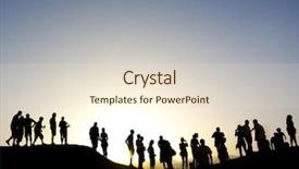  Presentation with mountain top - Theme featuring group of people on top background and a lemonade colored foreground