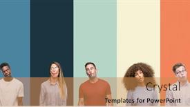  Presentation with fish people - PPT theme with group-of-people-over-vintage background and a coral colored foreground