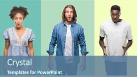  Presentation with chinese american - PPT theme with group of people over vintage background and a ocean colored foreground