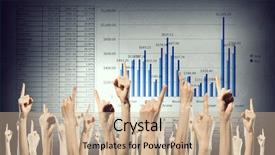  Presentation with rise - PPT theme enhanced with group of people rise hands mixed media background and a soft green colored foreground