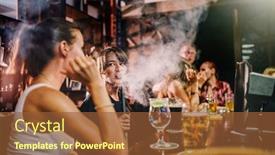  Presentation with hookah - Slide deck having group-of-people-smoking-hookah background and a tawny brown colored foreground