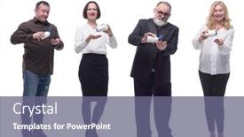  Presentation with people - Presentation enhanced with group-of-people-taking background and a gray colored foreground