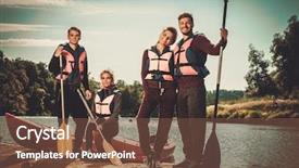  Presentation with life - Slide set with group of people wearing life background and a  colored foreground