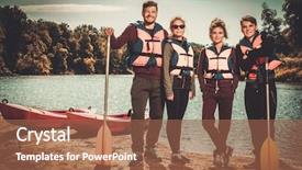  Presentation with life - Presentation design featuring group of people wearing life background and a tawny brown colored foreground