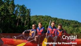  Presentation with life - Audience pleasing slide set consisting of group of people wearing life backdrop and a tawny brown colored foreground