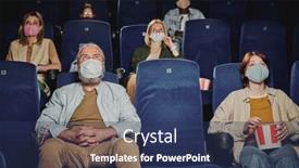  Presentation with masks - Theme consisting of group-of-people-wearing-masks background and a ocean colored foreground