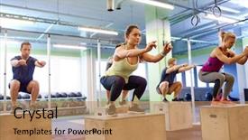  Presentation with heart rate - Slide set having group of people with heart background and a coral colored foreground