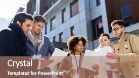  Presentation with international education - PPT theme enhanced with group of people with paper background and a  colored foreground