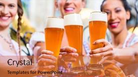  Presentation with pub - Cool new PPT theme with people with wheat beer backdrop and a red colored foreground