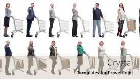  Presentation with finger point - Presentation design consisting of group-of-people background and a soft green colored foreground